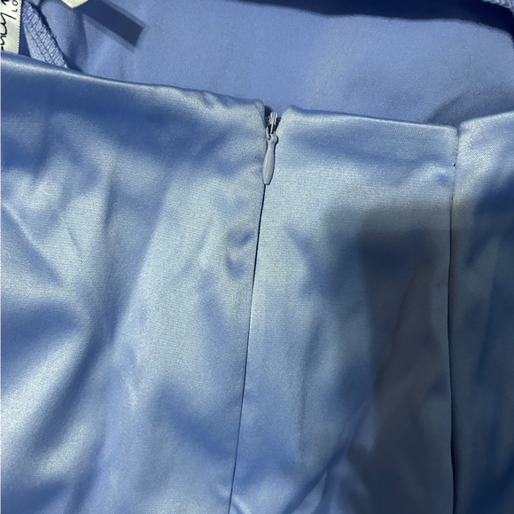 LUCY IN THE SKY Satin Open Back Dress in Periwinkle purple women’s Size Large - Picture 8 of 10